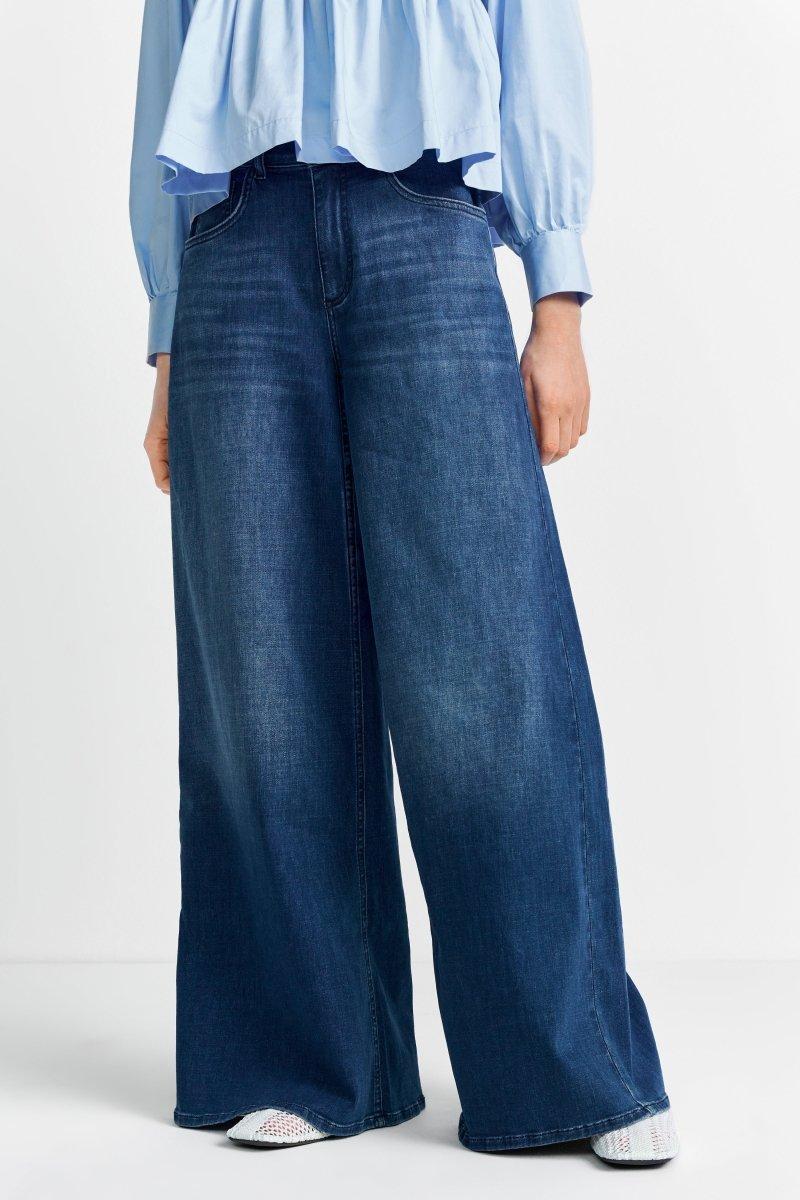 Dunkelblaue Wide-Leg-Jeans-Rich & Royal