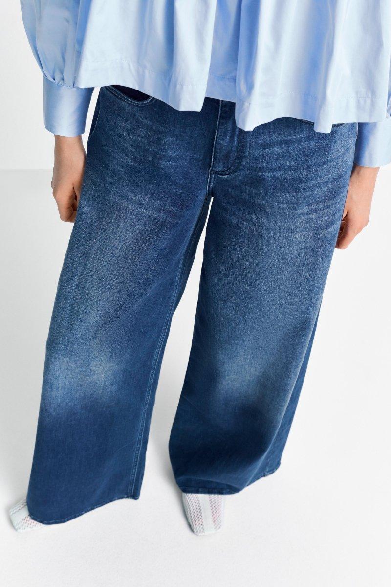 Dunkelblaue Wide-Leg-Jeans-Rich & Royal