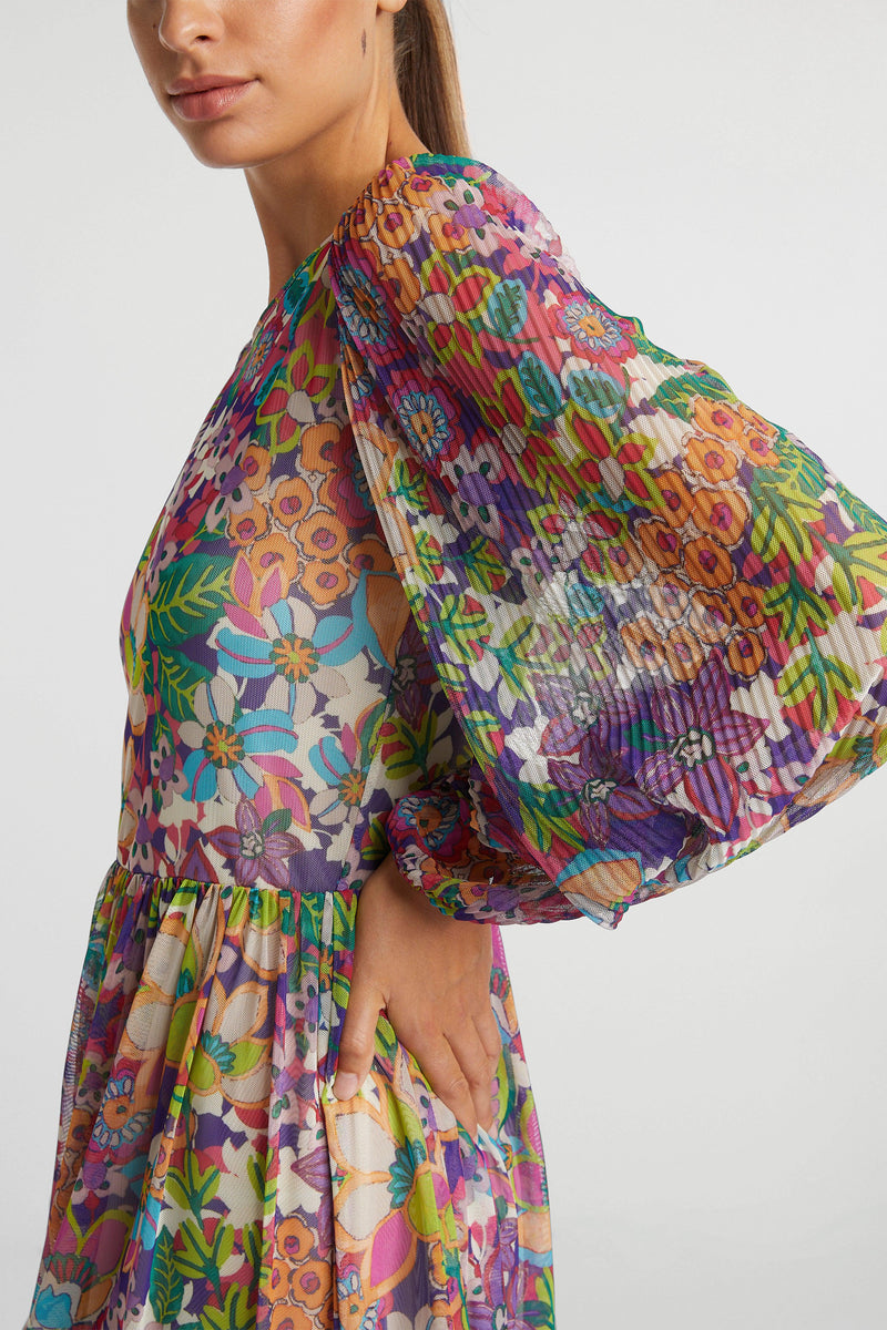 Midi-Kleid aus recyceltem Mesh-Rich & Royal