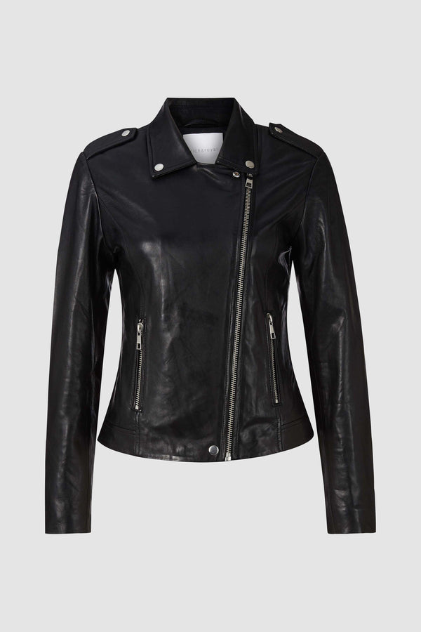 Leather jacket biker style Rich & Royal