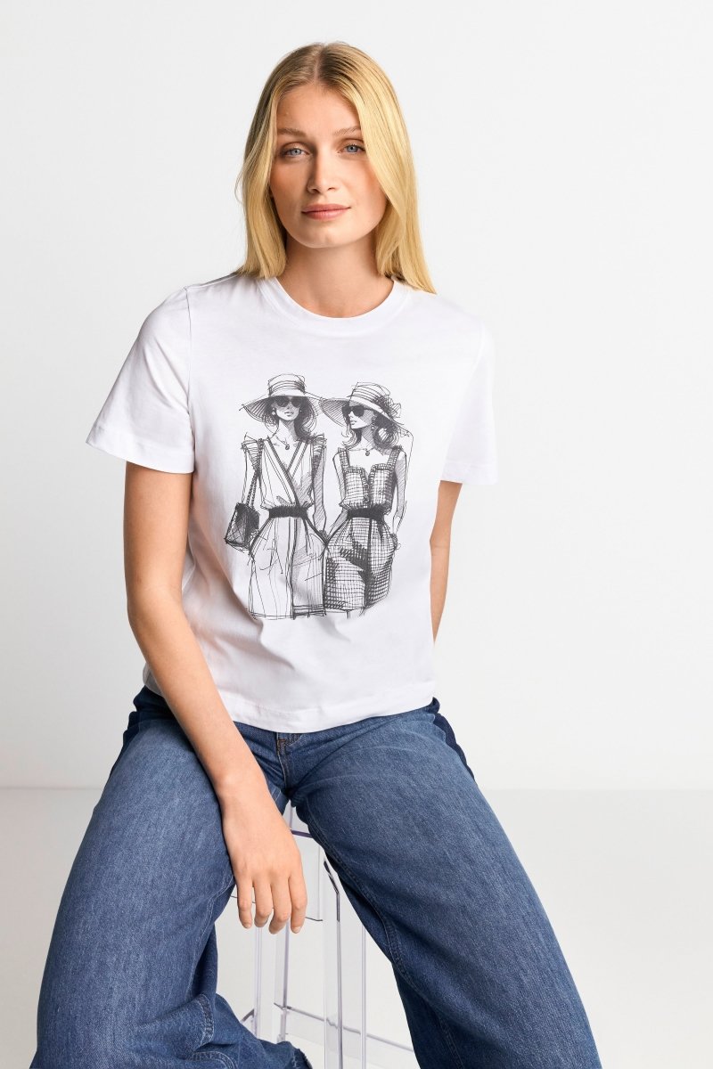 Eich & Royal Weißes T-Shirt mit Statement-Print