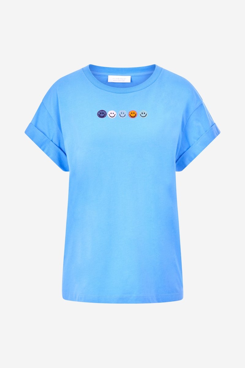 T-Shirt mit Strass-Smileys-Rich & Royal