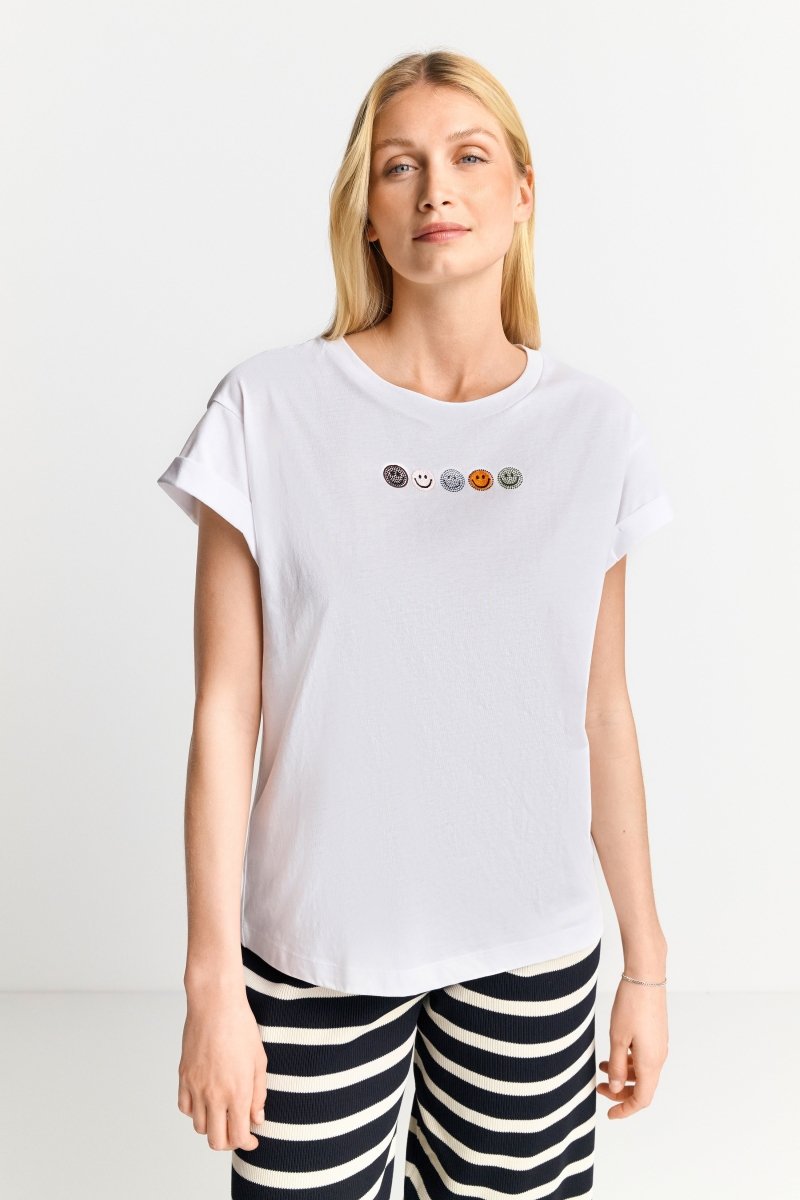 T-Shirt mit Strass-Applikationen-Rich & Royal