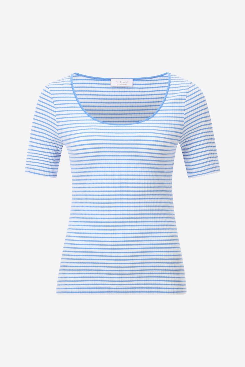 Gestreiftes T-Shirt in feiner Rib-Struktur-Rich & Royal