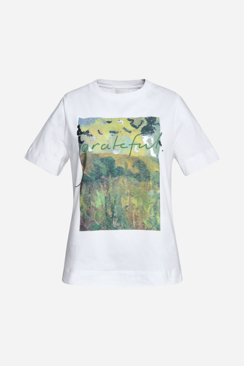 Weißes T-Shirt mit Print-Rich & Royal