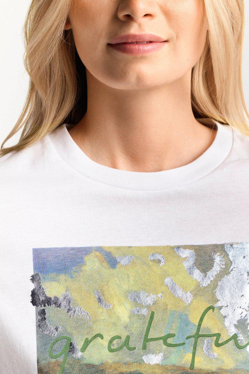 Weißes T-Shirt mit Print-Rich & Royal