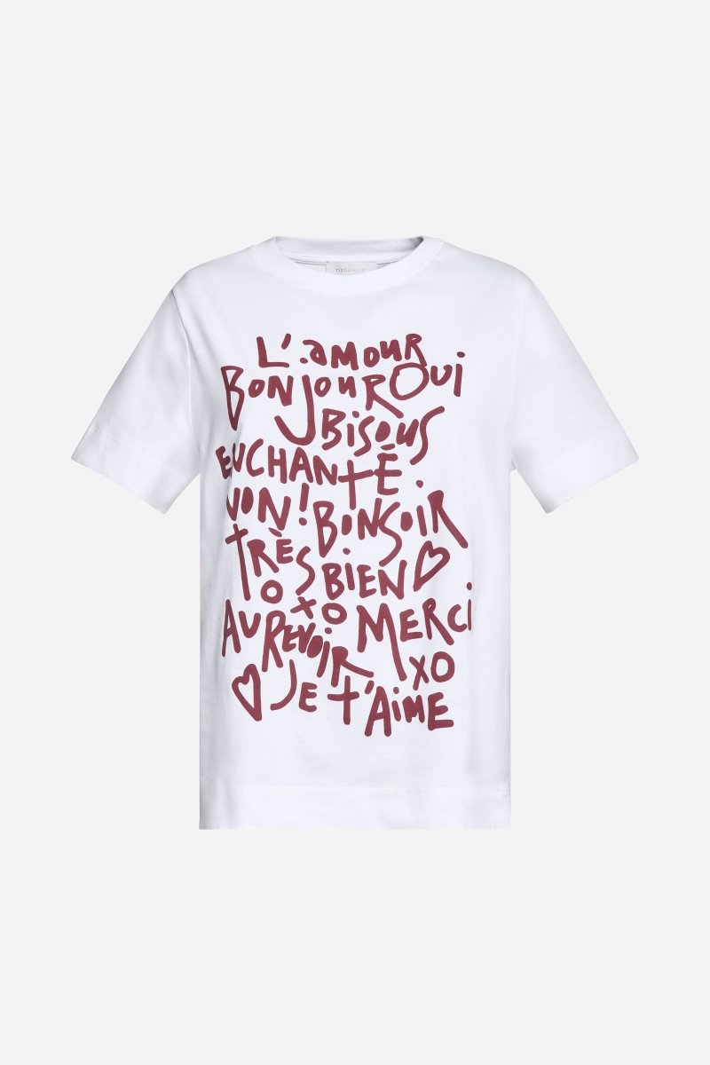 Weißes T-Shirt mit Statement-Print-Rich & Royal