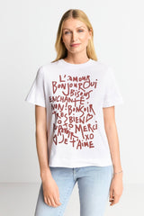 Weißes T-Shirt mit Statement-Print-Rich & Royal