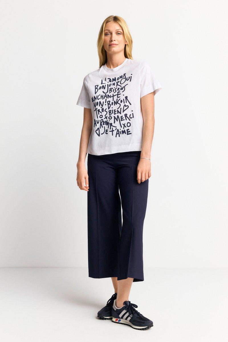 Weißes T-Shirt mit Statement-Print-Rich & Royal