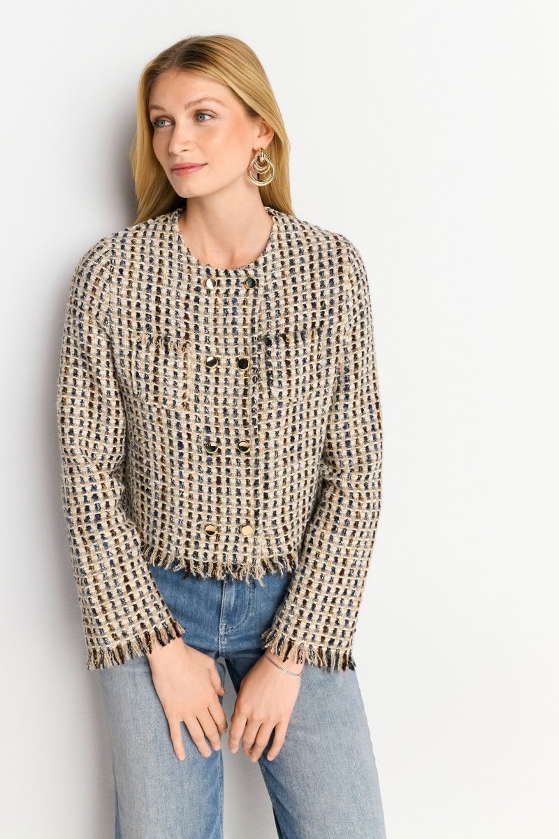 Eich & Royal Bouclé-Jacke mit Fransen