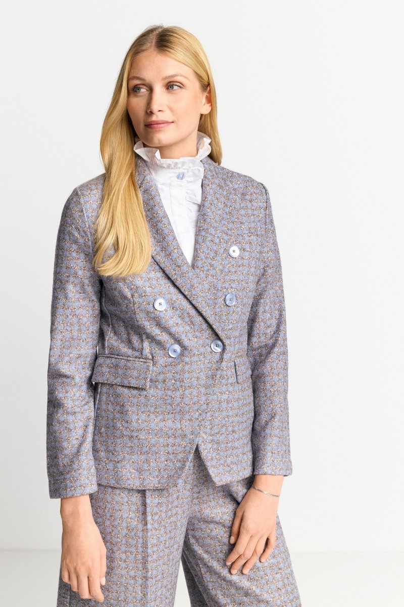 Eich & Royal Karierter Wollblazer mit Reverskragen