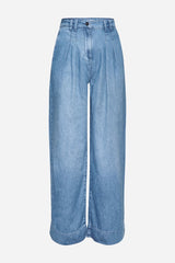 Wide Leg Denim mit Bundfalten-Rich & Royal