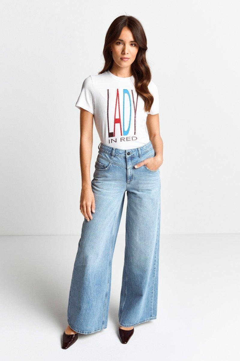 Eich & Royal T-Shirt mit Strass-Schriftzug