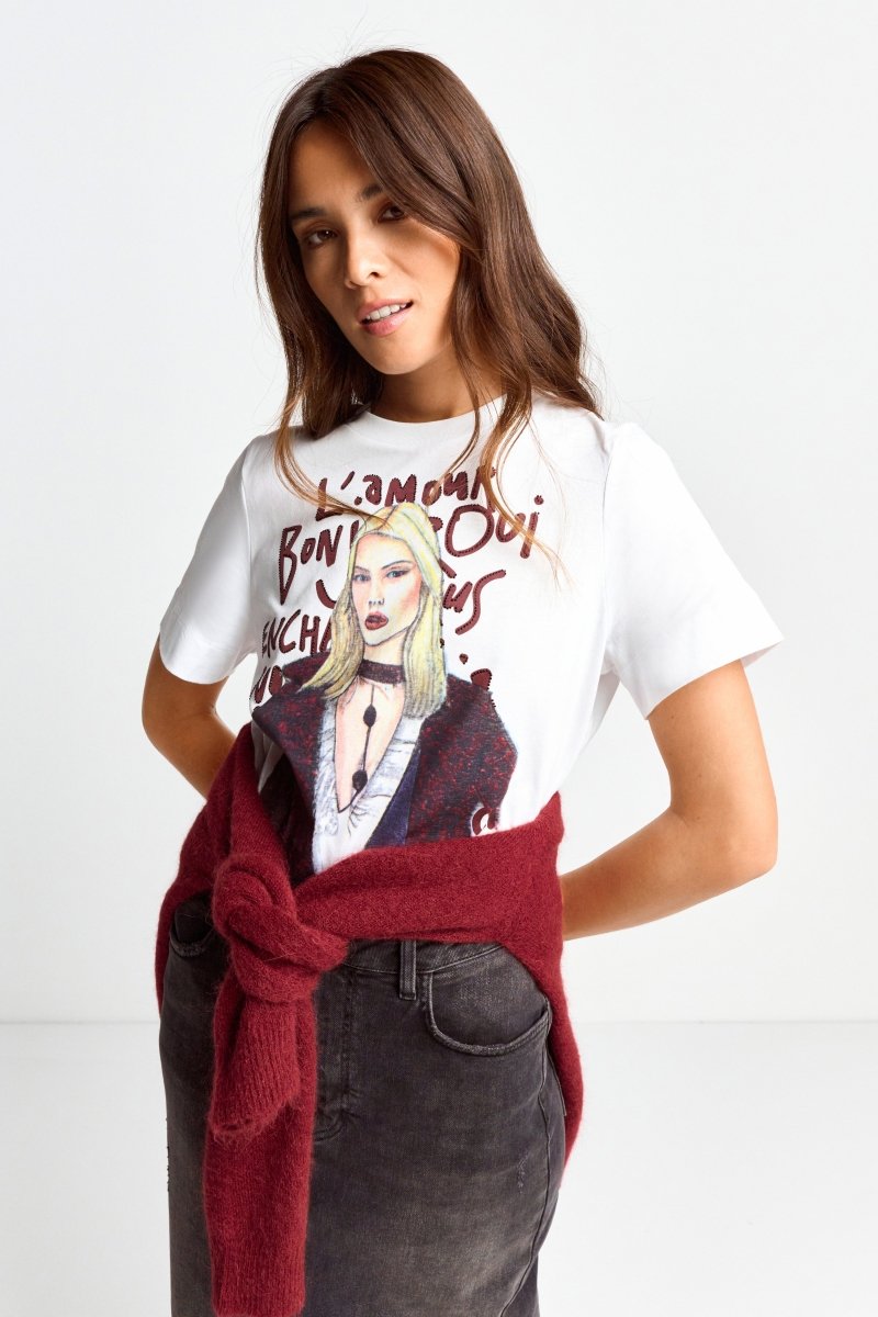 Eich & Royal T-Shirt mit Fashion-Illustration