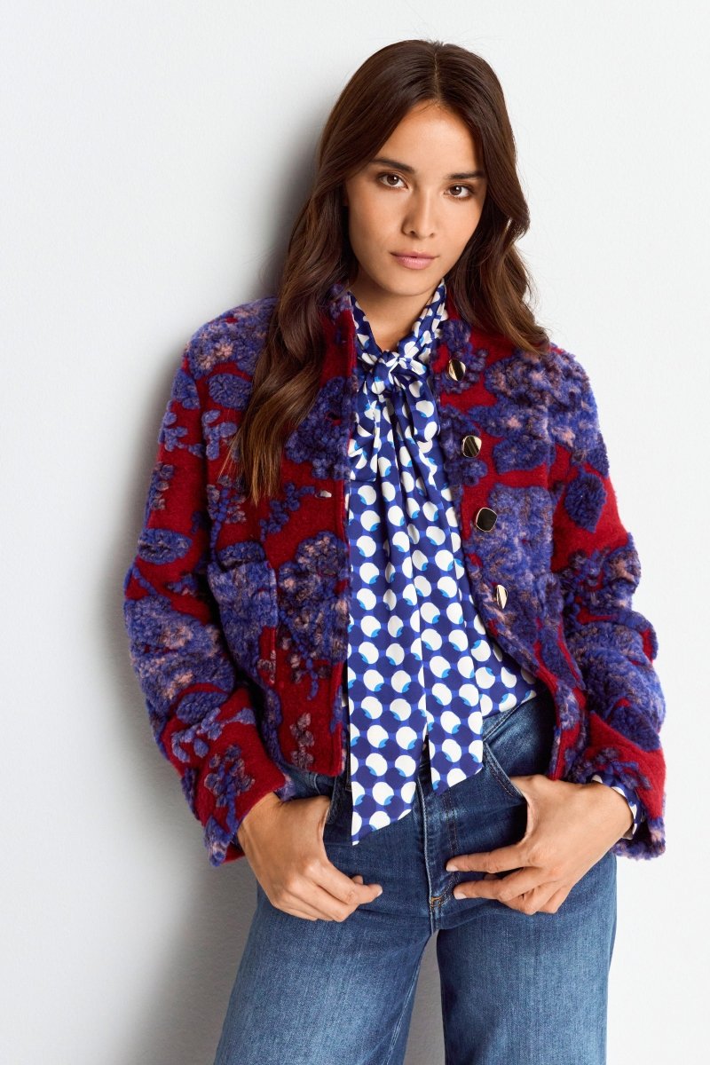 Jacke mit floralem Muster-Rich & Royal