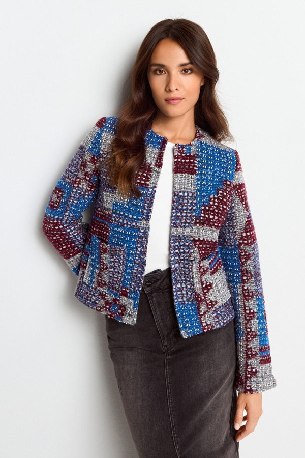 Mehrfarbige Bouclé-Jacke-Rich & Royal