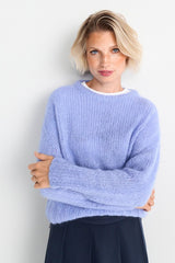 Grobstrickpullover mit Rundhalsausschnitt-Rich & Royal