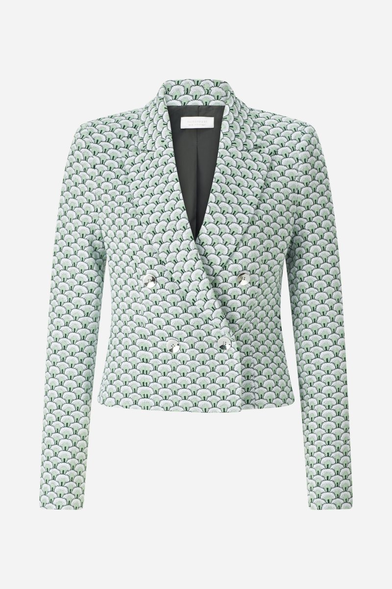 Cropped-Blazer mit Jacquard-Muster-Rich & Royal