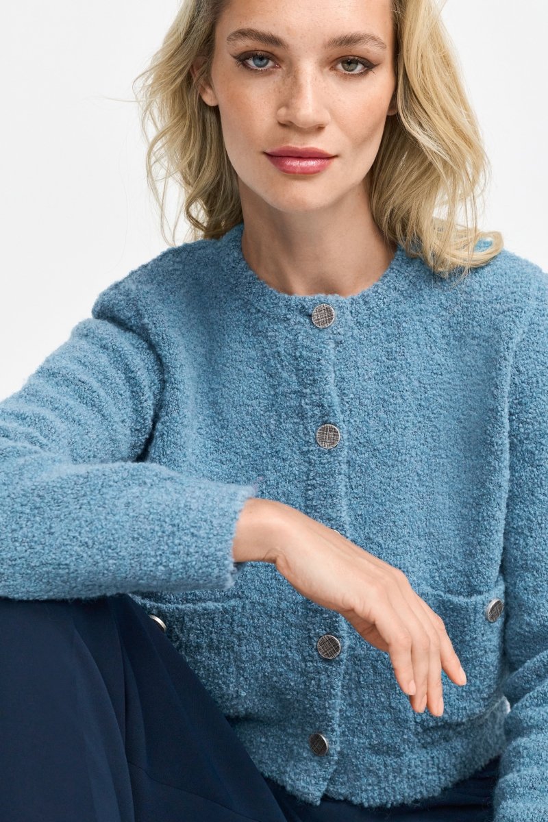 Bouclé-Cardigan mit Knöpfen-Rich & Royal