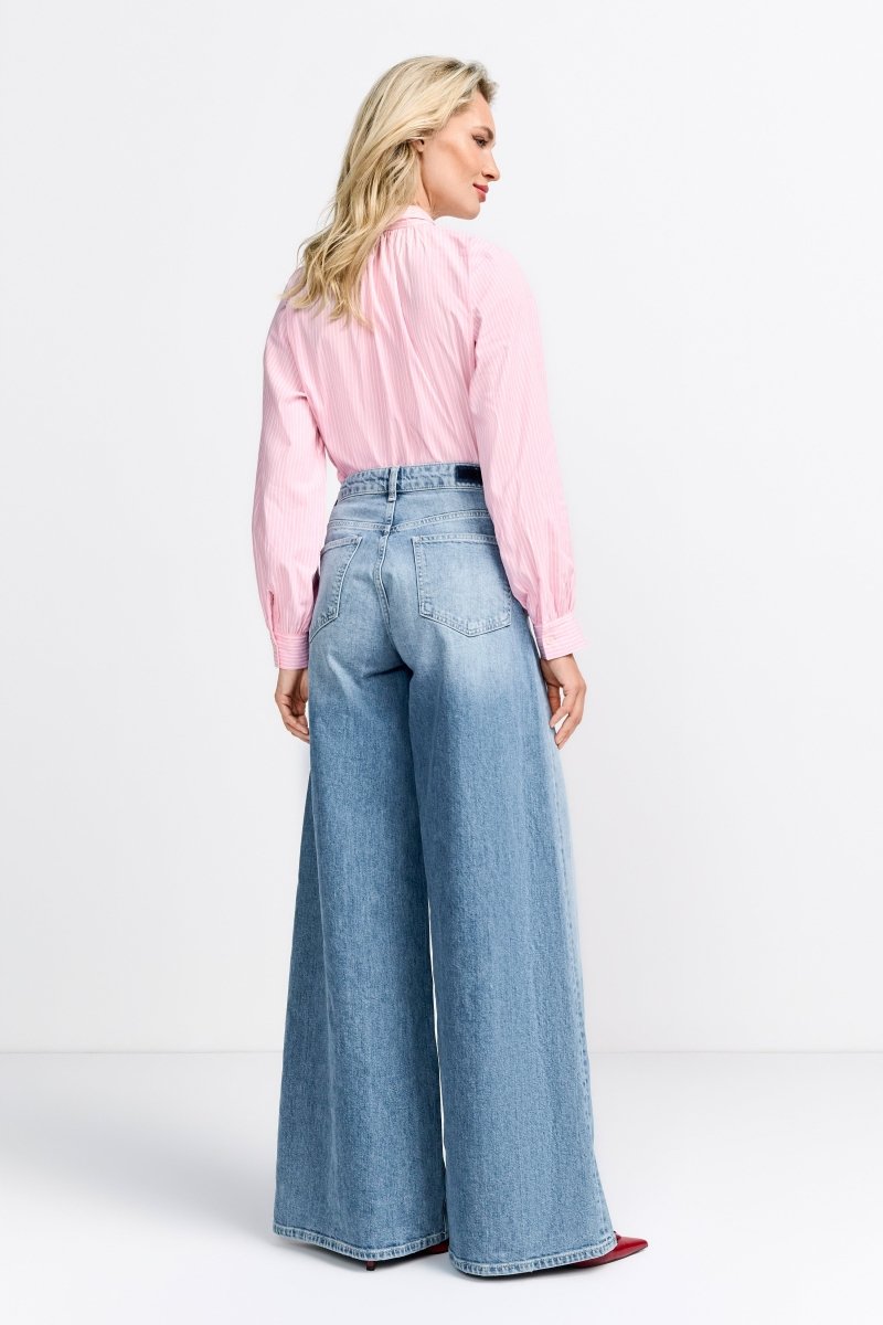 Hellblaue Wide-Leg-Jeans mit hoher Taille-Rich & Royal