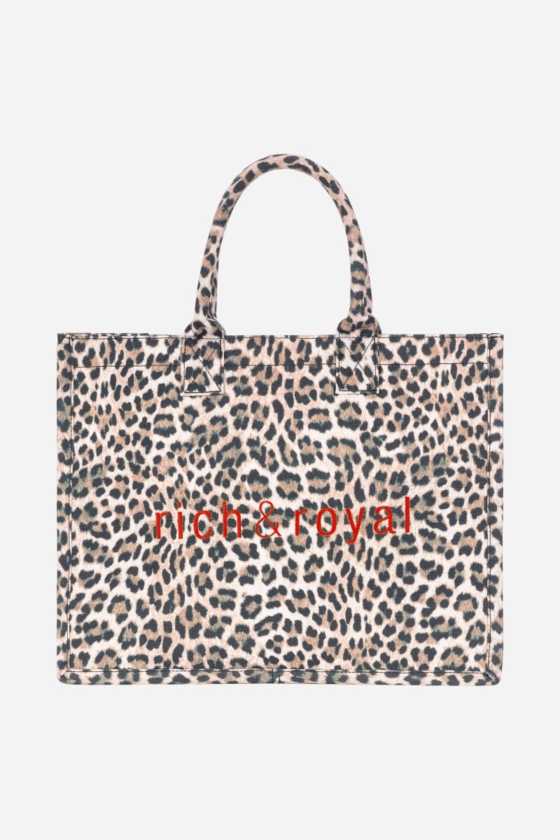 Tote Bag mit Leo-Print-Rich & Royal