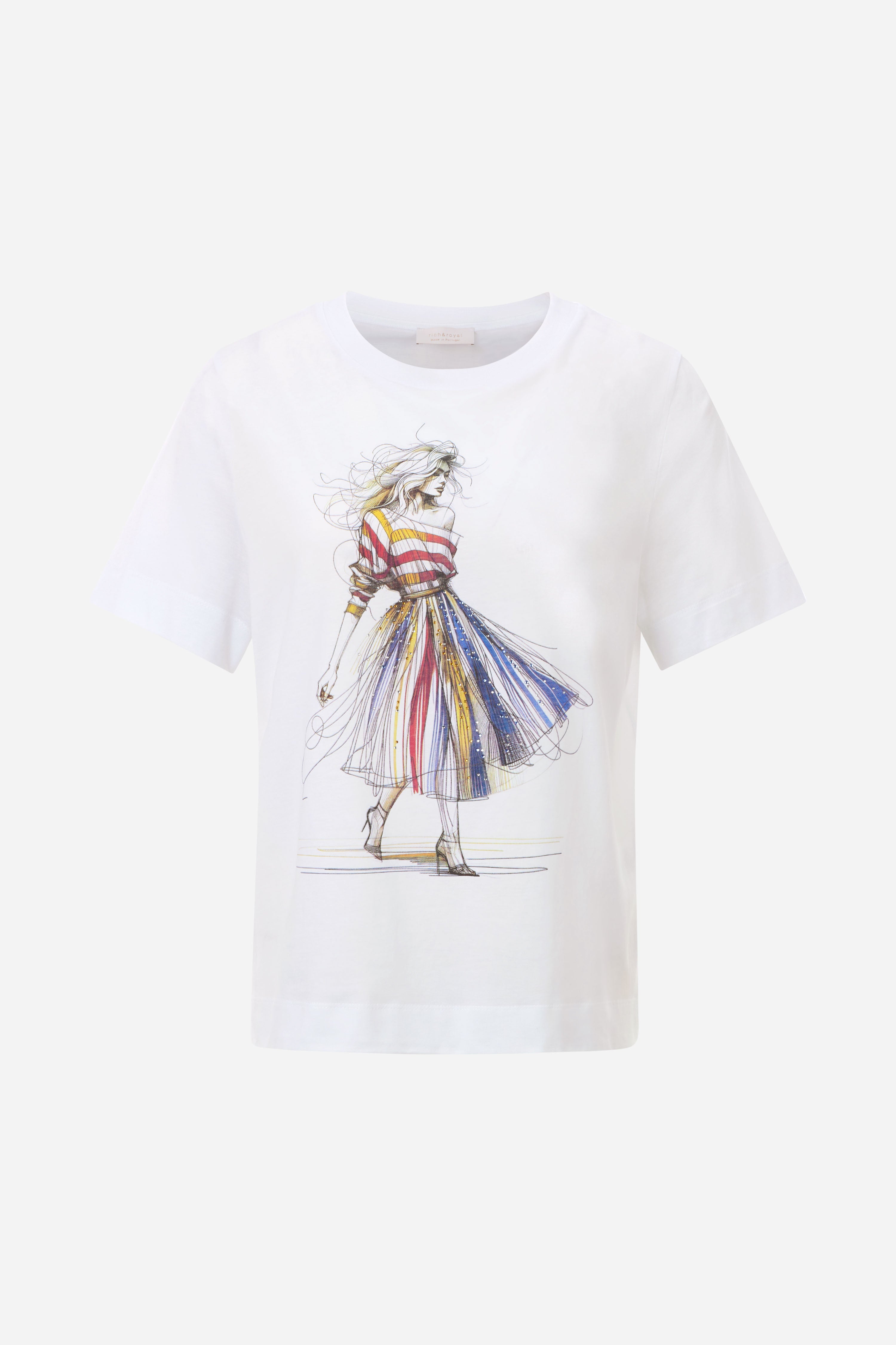 T-Shirt mit Fashion-Illustration-Rich & Royal