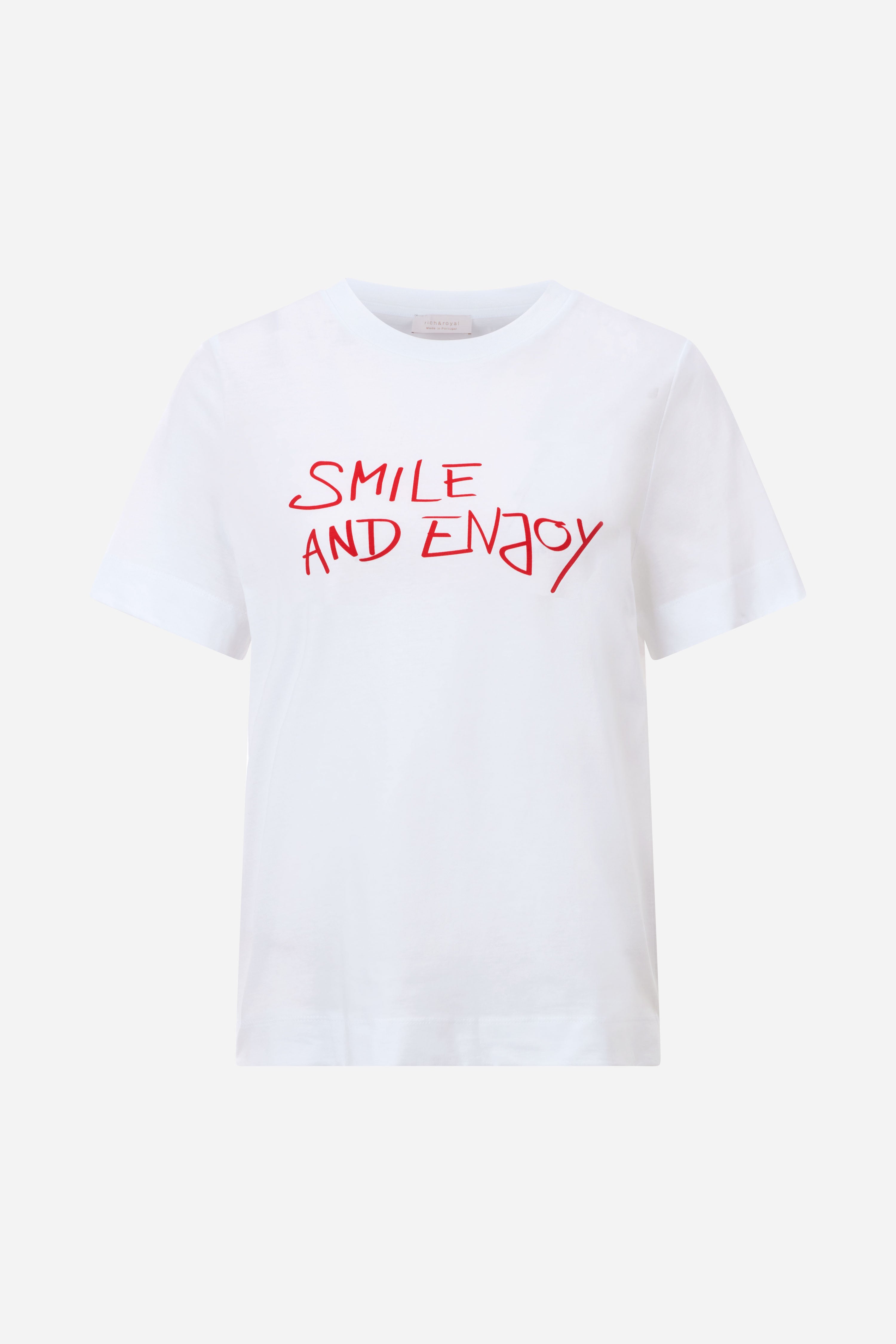 T-Shirt mit rotem Slogan-Rich & Royal