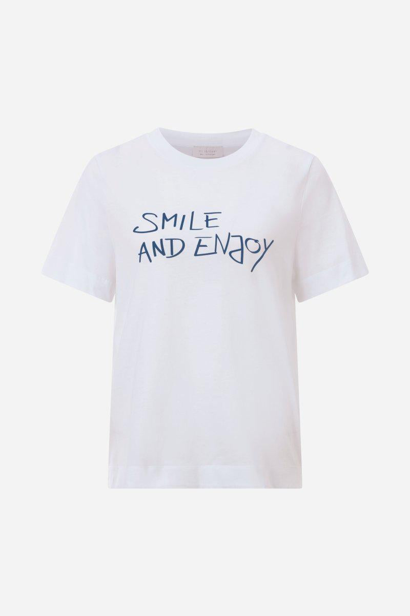 T-Shirt mit dunkelblauem Slogan-Rich & Royal