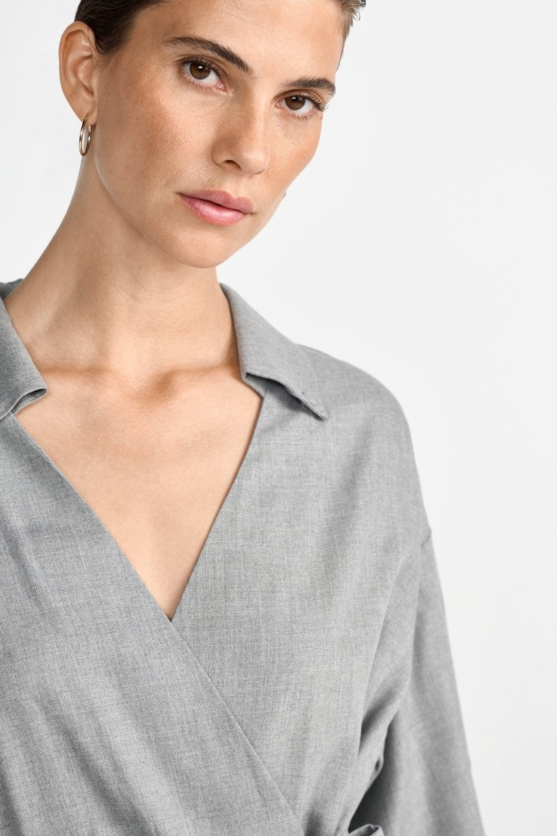 Wickelbluse mit Kragen-Rich & Royal