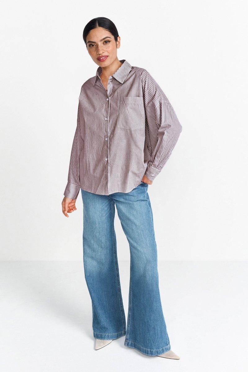 Gestreifte Oversize-Hemdbluse-Rich & Royal