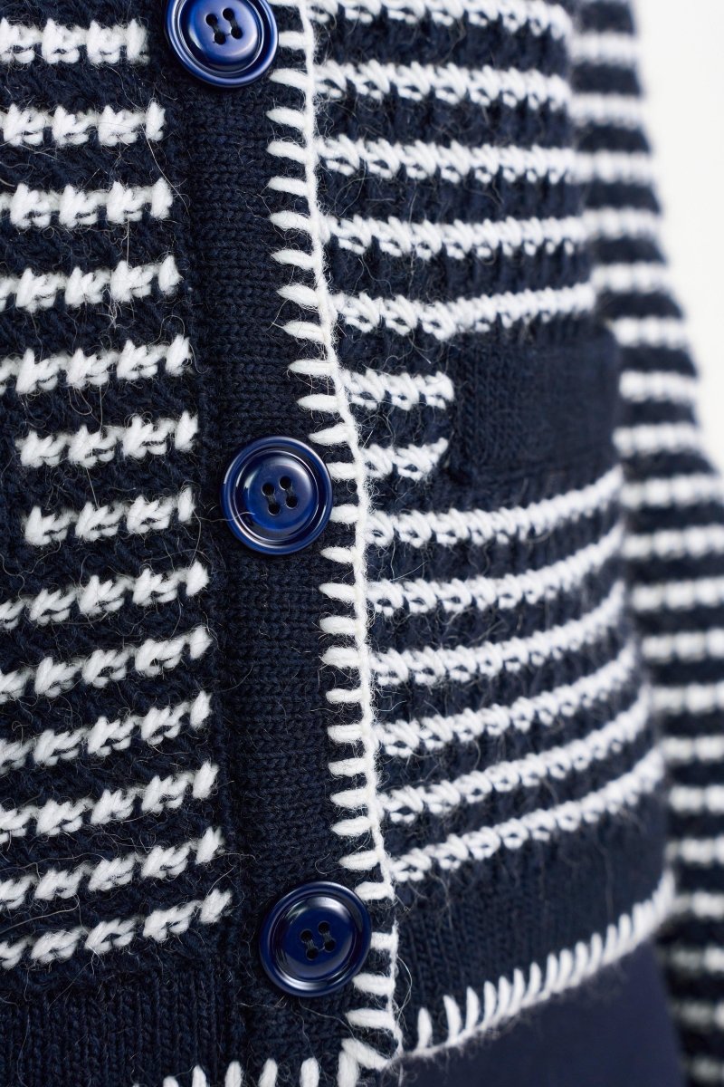 Gestreifte Strickjacke-Rich & Royal