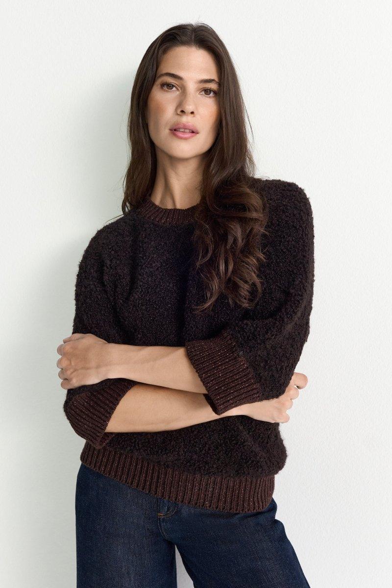 Bouclé-Pullover mit Halbarm-Rich & Royal