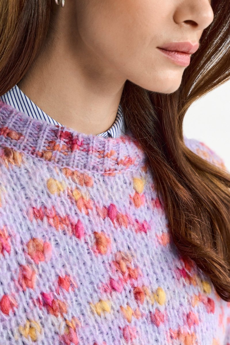 Colorful bouclé knit sweater | Rich & Royal