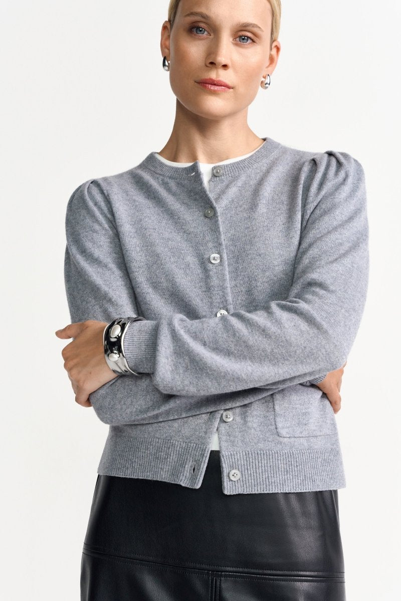 Kaschmircardigan mit Puffärmeln-Rich & Royal