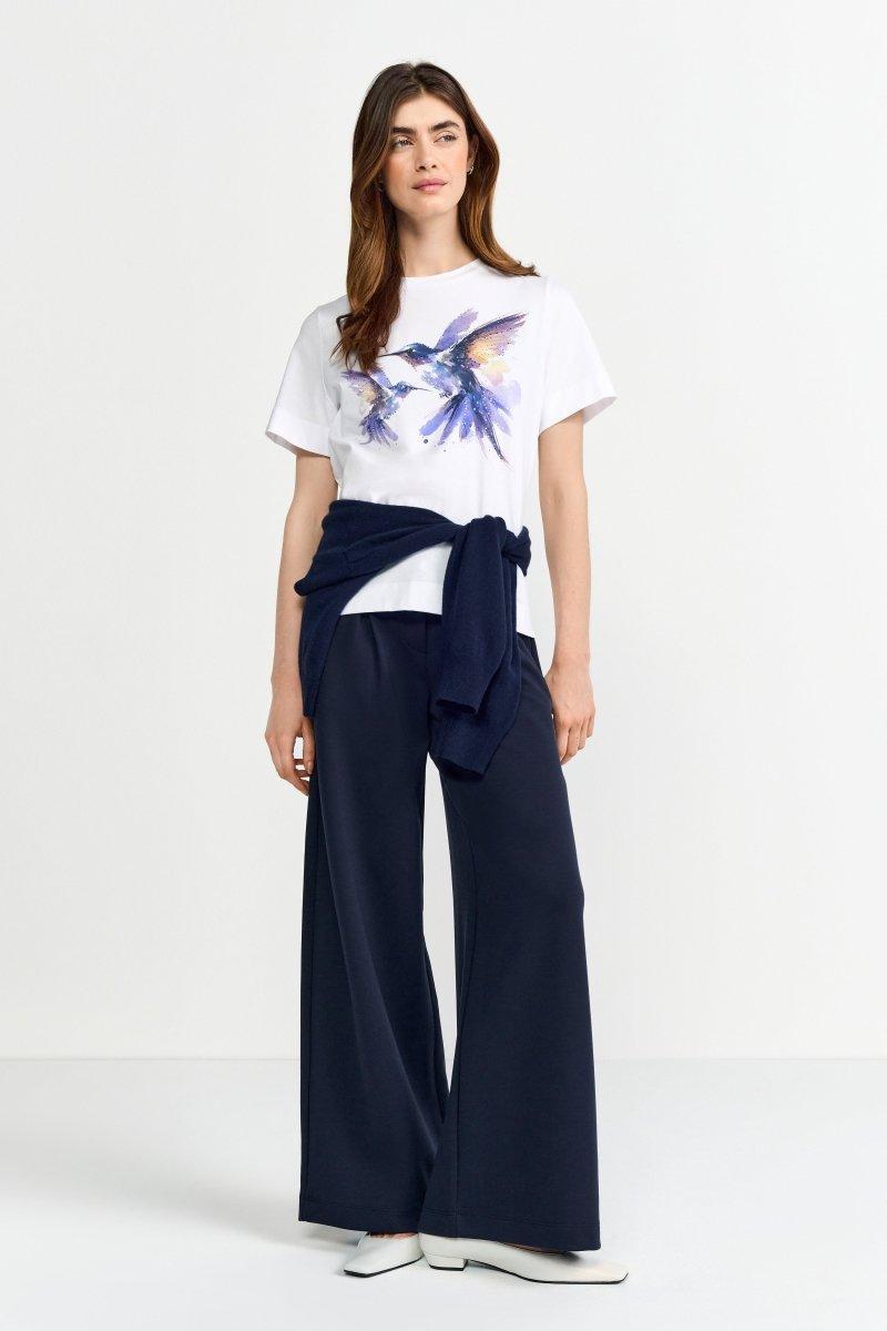 Weißes T-Shirt mit Print-Rich & Royal