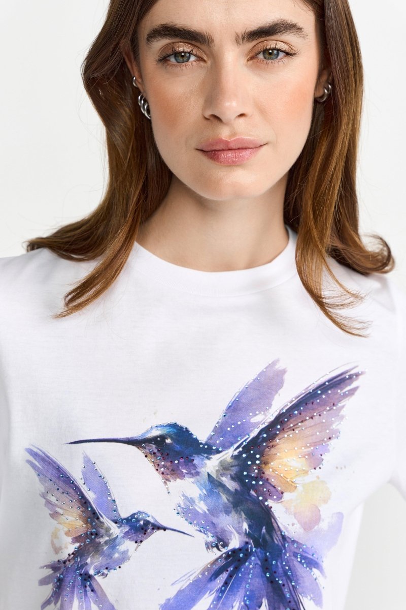 Weißes T-Shirt mit Print-Rich & Royal