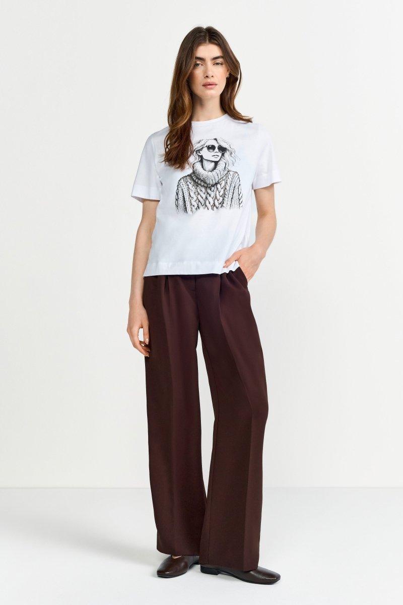 Weißes T-Shirt mit Print-Rich & Royal