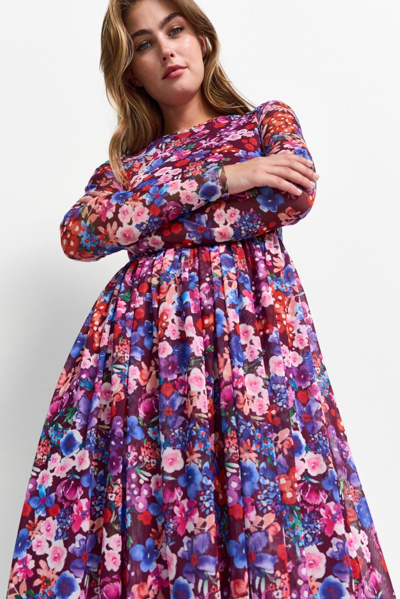 Maxikleid mit Blumenprint-Rich & Royal