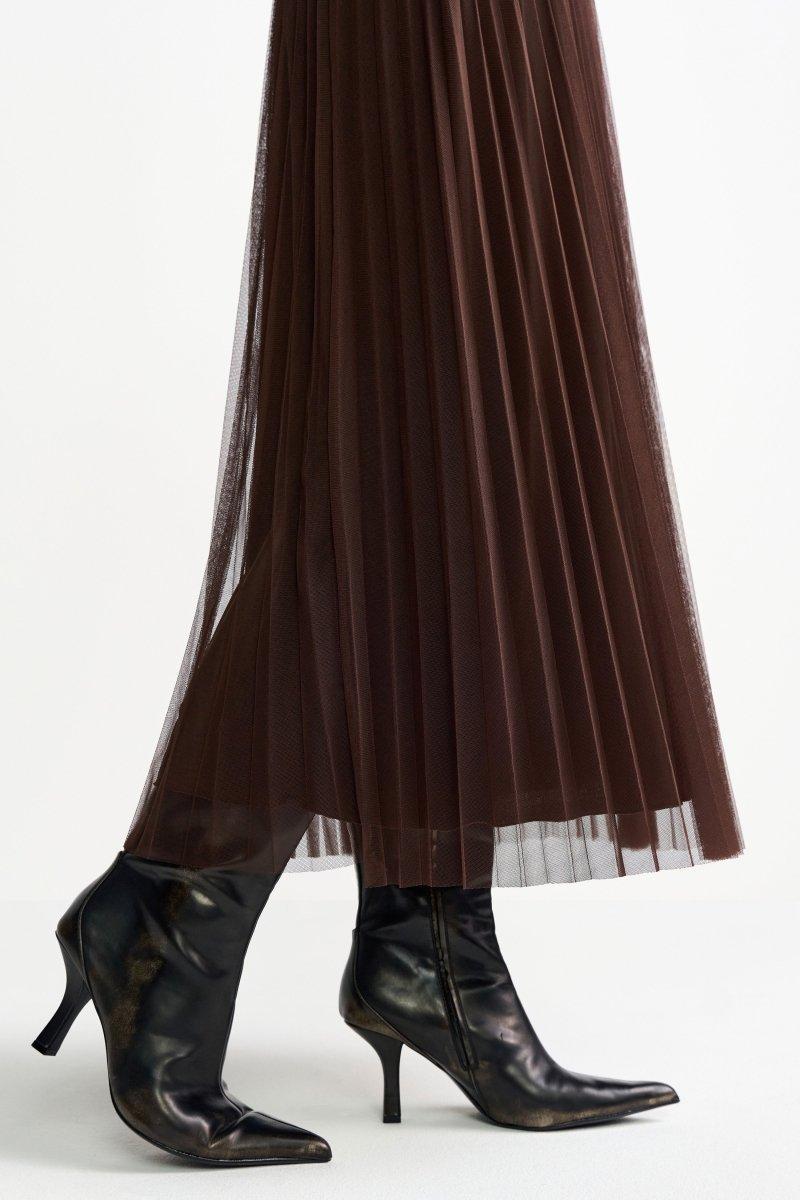 Plissierter Midirock-Rich & Royal