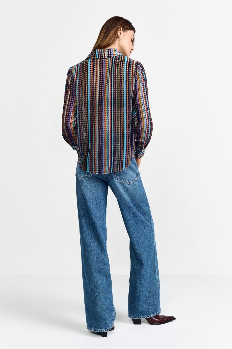 Gestreifte Chiffonbluse-Rich & Royal