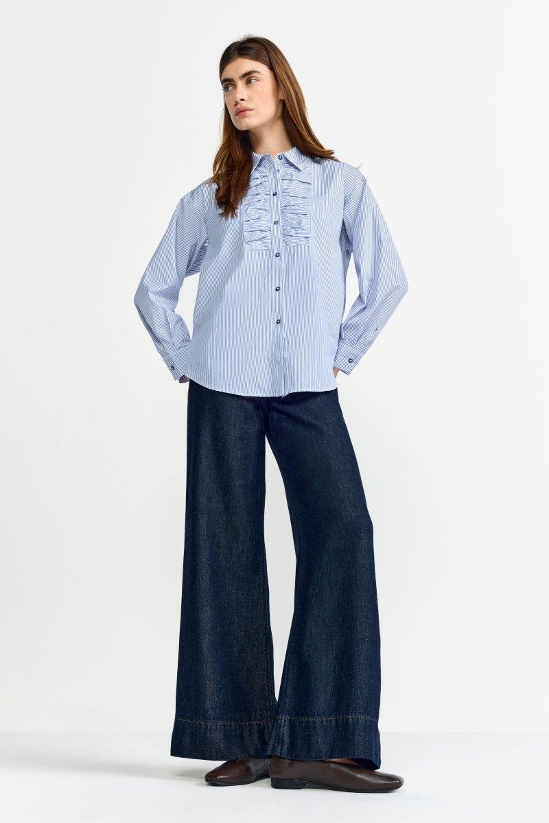 Gestreifte Oversize-Hemdbluse-Rich & Royal