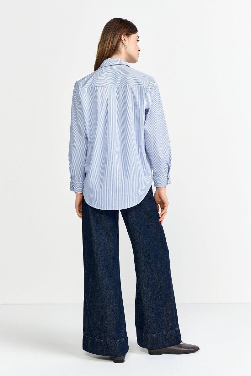 Gestreifte Oversize-Hemdbluse-Rich & Royal