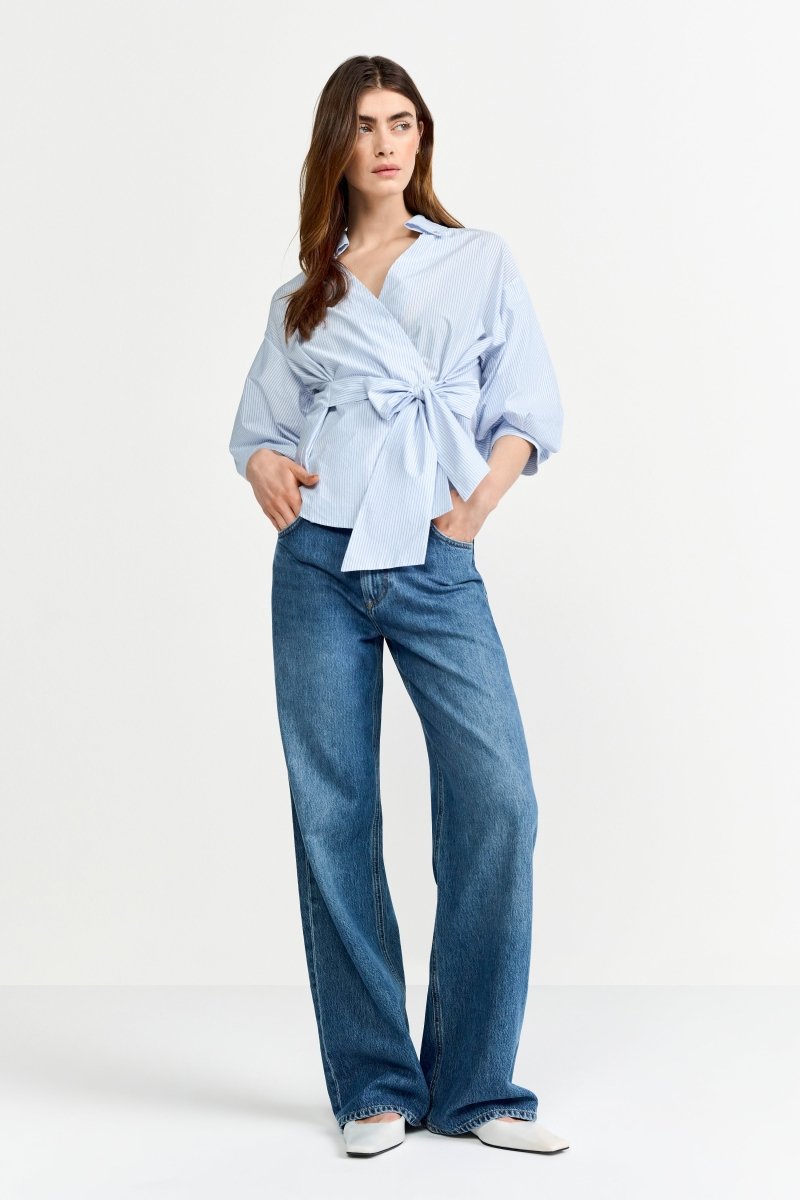 Wickelbluse mit V-Neck-Rich & Royal