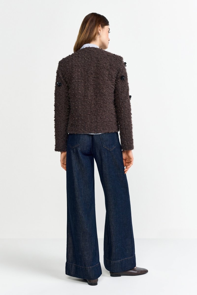 Blazerjacke mit Blütenapplikationen-Rich & Royal