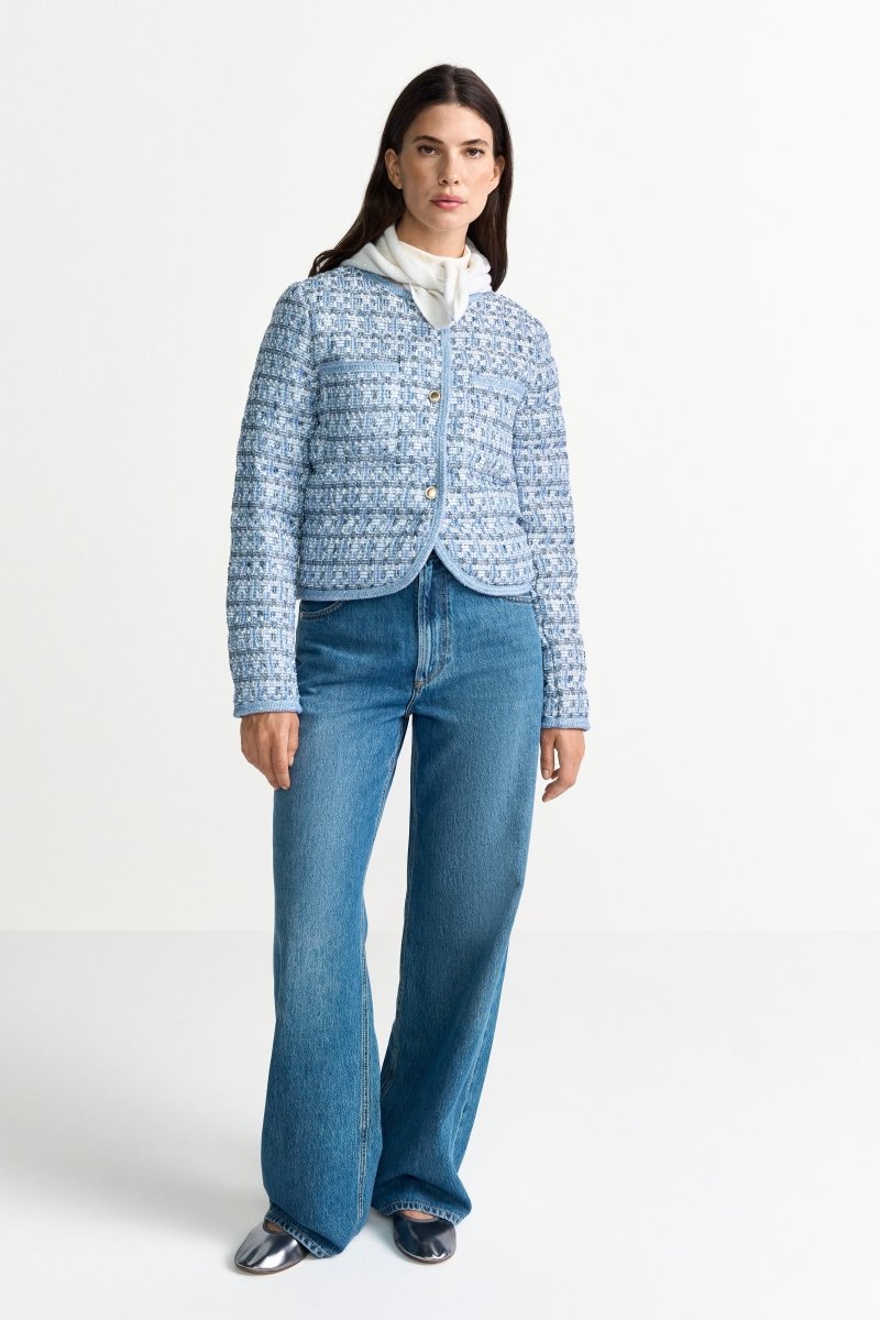 Cremefarbene Bouclé-Jacke-Rich & Royal