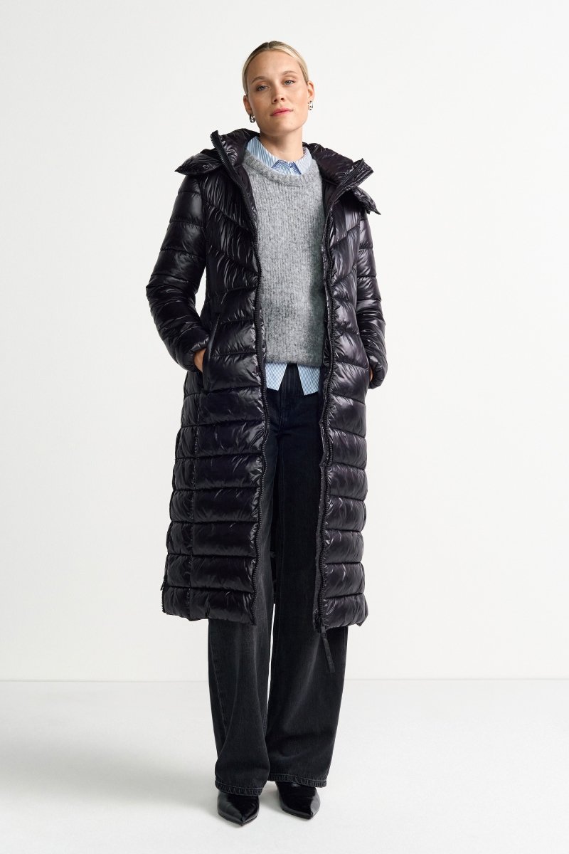 Langer Steppmantel mit Kapuze-Rich & Royal