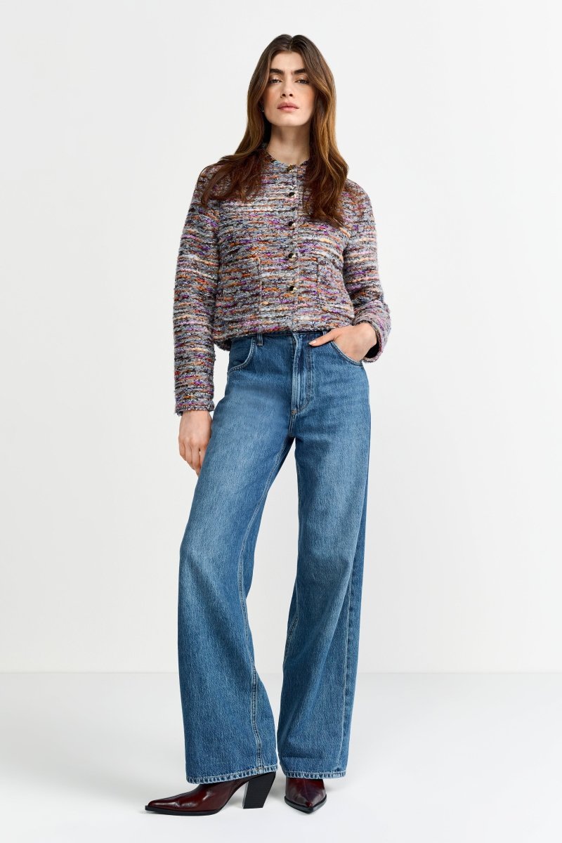 Bunte Bouclé-Jacke-Rich & Royal