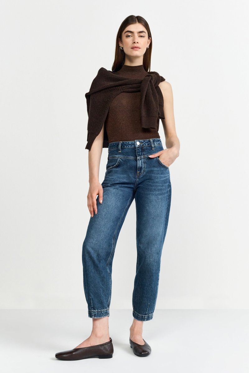 Rib-Top mit Glitzereffekt-Rich & Royal