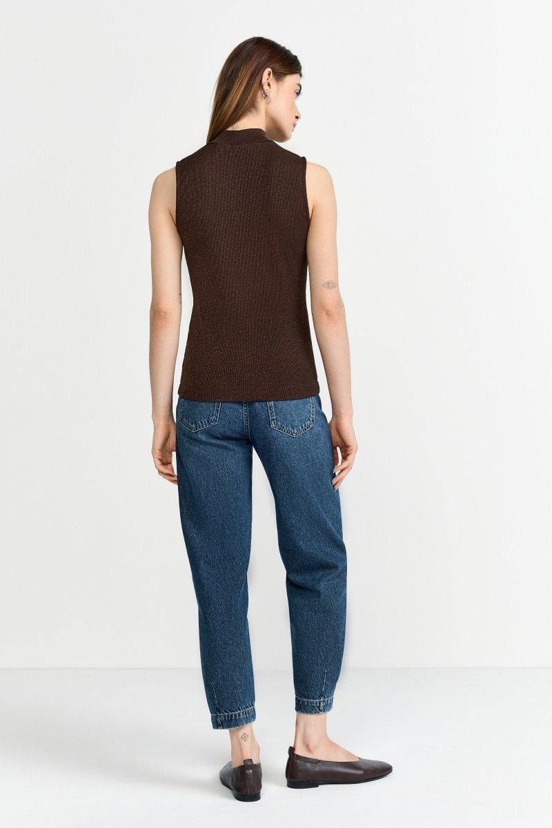 Rib-Top mit Glitzereffekt-Rich & Royal