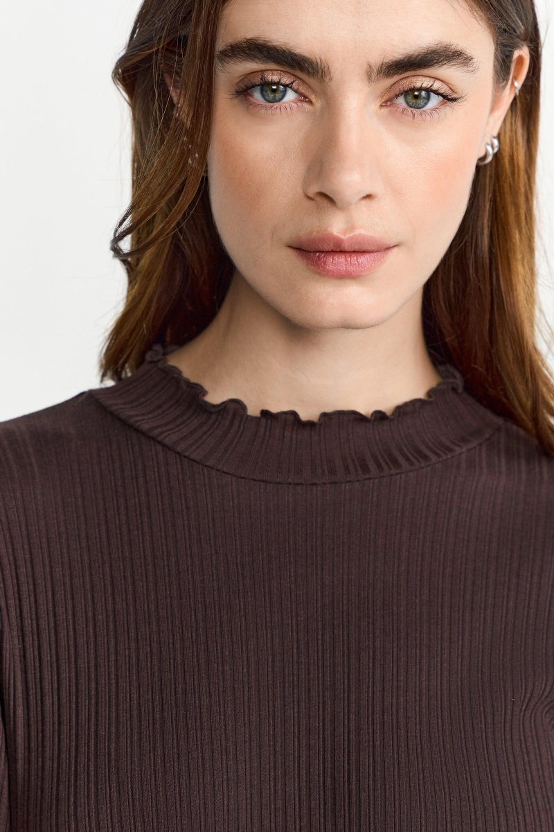 Longsleeve aus Rippstrick-Rich & Royal